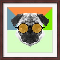 Framed Party Pug in Yellow Glasses