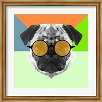 Framed Party Pug in Yellow Glasses