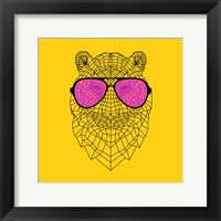 Framed Tiger in Pink Glasses