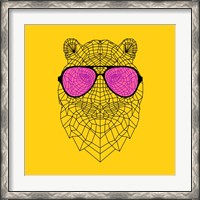 Framed Tiger in Pink Glasses