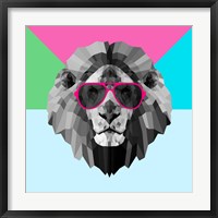 Framed Party Lion in Red Glasses