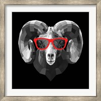 Framed Ram in Red Glasses