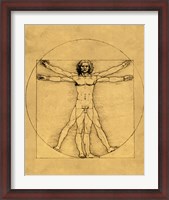 Framed Proportions of the Human Figure - Vitruvian Man
