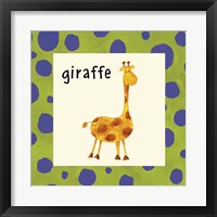 Framed 'Giraffe with Border' border=