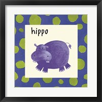 Framed 'Hippo with Border' border=