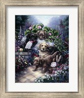 Framed Gardening Puppies