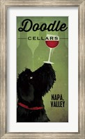 Framed Doodle Wine II Black Dog