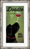 Framed Doodle Wine II Black Dog