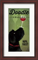 Framed Doodle Wine II Black Dog