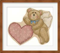 Framed Bear Angel With Heart