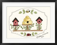 Framed Beehive With Birdhouse