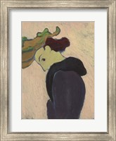 Framed Women Seen in Profile with a Green Hat, c.  1890-189