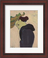 Framed Women Seen in Profile with a Green Hat, c.  1890-189