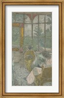 Framed Two Women Embroidering Under a Veranda, 1912