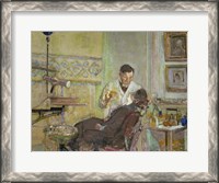 Framed Dr Georges Viau in his Dental Office, Attending Annette Roussel, 1914