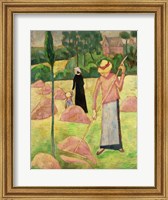 Framed Woman with Rake