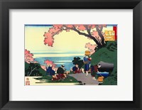 Framed Three Men Admire the Cherry Blossoms