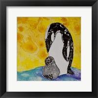 Framed Penguins Under the Morning Sun