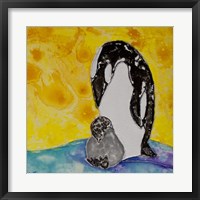 Framed Penguins Under the Morning Sun
