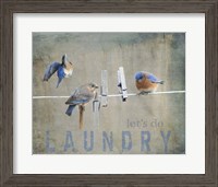 Framed Laundry Day Bluebirds