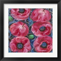 Framed Six Pink Poppies