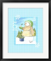 Framed Snowman Doves