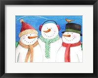 Framed Three Snowmen Sing