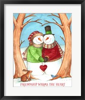 Framed Snowman Tree Heart Share