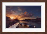 Framed Bateaux Mouches Sunset