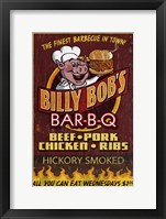 Framed Billy Bob's BBQ