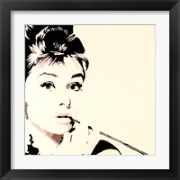 Framed Just Smokin  Audrey Hepburn