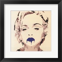 Framed Madonna Pop Art Blue Lips