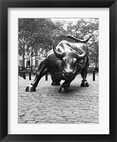 Framed Wall Street Bull Sculpture 1
