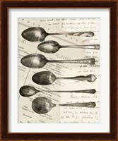 Framed Cutlery Spoons In Sepia