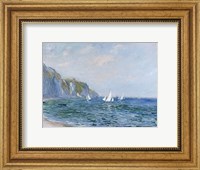 Framed Cliffs and Sailboats at Pourville