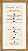 Framed Ten Commandments - Roman Numerals