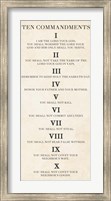 Framed Ten Commandments - Roman Numerals