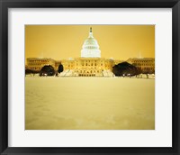 Framed US Capitol Building during Snow Storm, Washington DC