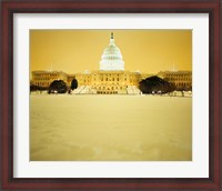 Framed US Capitol Building during Snow Storm, Washington DC