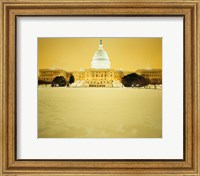 Framed US Capitol Building during Snow Storm, Washington DC