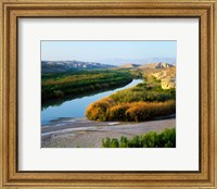 Framed High angle view of Rio Grande flood plain, Big Bend National Park, Texas, USA.