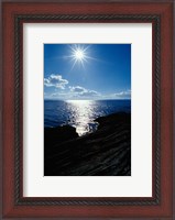 Framed Sunstar Over Yellowstone Lake