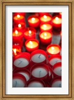 Framed Votive candles in a Cathedral, Como Cathedral, Lombardy, Italy