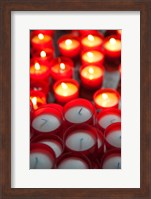 Framed Votive candles in a Cathedral, Como Cathedral, Lombardy, Italy
