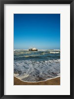 Framed Shipwreck on the beach, Skeleton Coast, Namibia