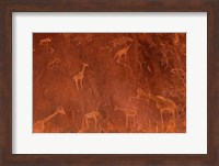 Framed Cave Paintings by Bushmen, Damaraland, Namibia