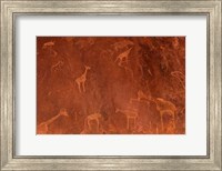 Framed Cave Paintings by Bushmen, Damaraland, Namibia