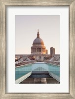 Framed St. Paul's Cathedral, Millennium Bridge, London, England