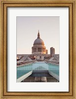 Framed St. Paul's Cathedral, Millennium Bridge, London, England
