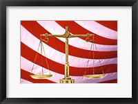 Framed Scales of Justice American Flag